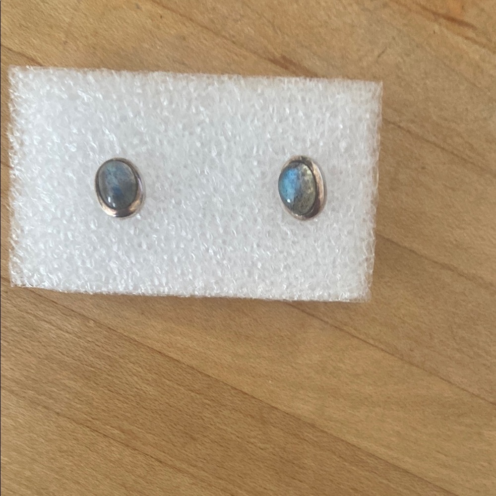 Blue Stone Stud Earrings